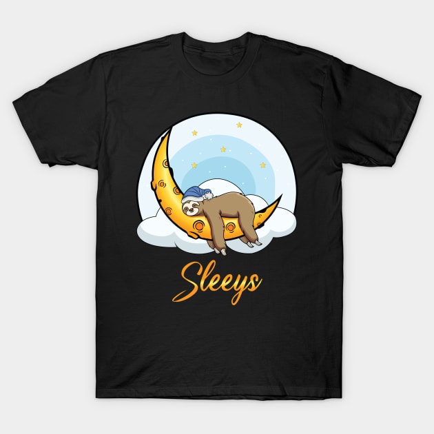 funny sleep sloth illustration - humour gift for brothers T-Shirt by Best Art Oth